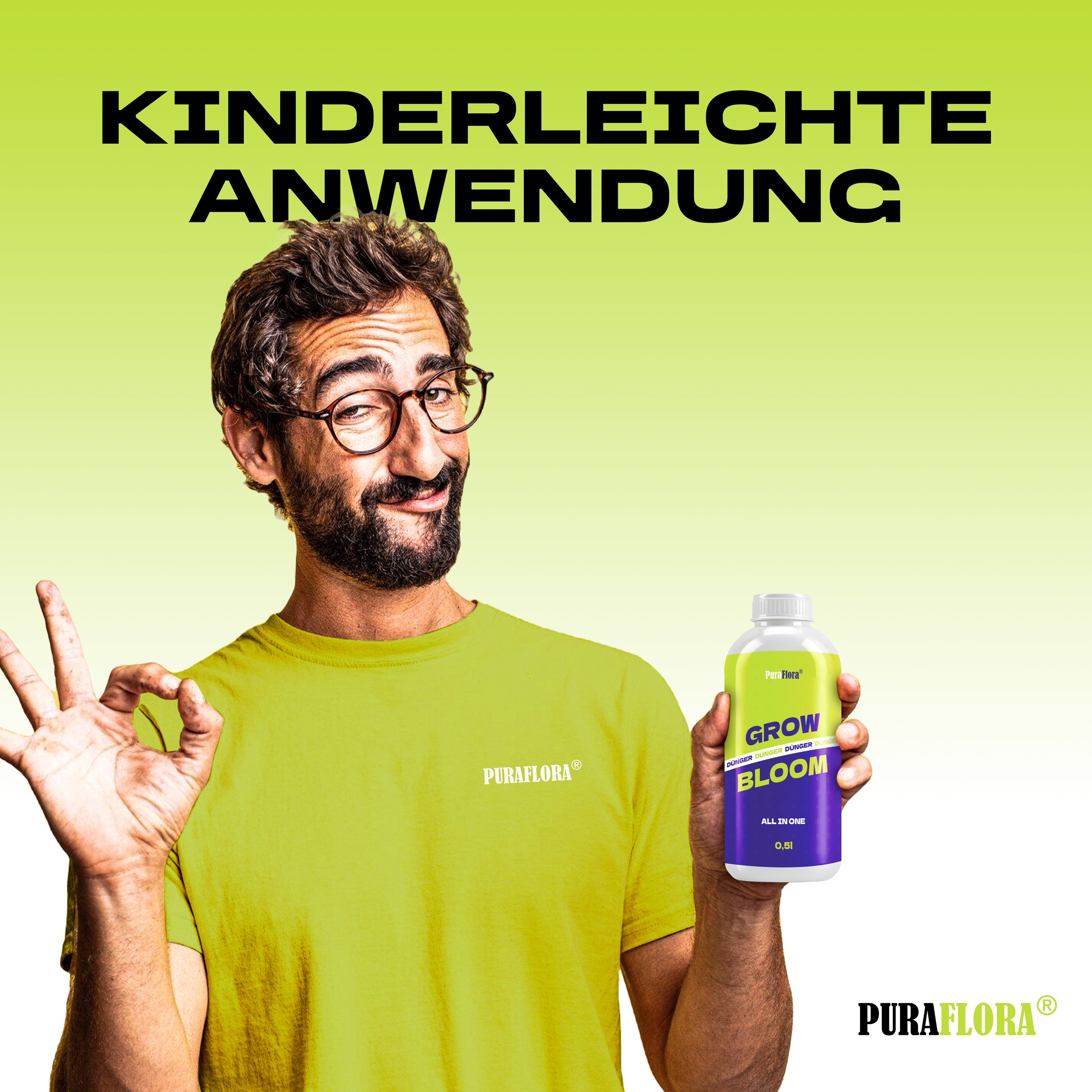 PuraFlora® Dünger für Innen- und Außenbereich für Wachstumsphase und Blütephase BIOlogischer organischer Dünger für Pflanzen!