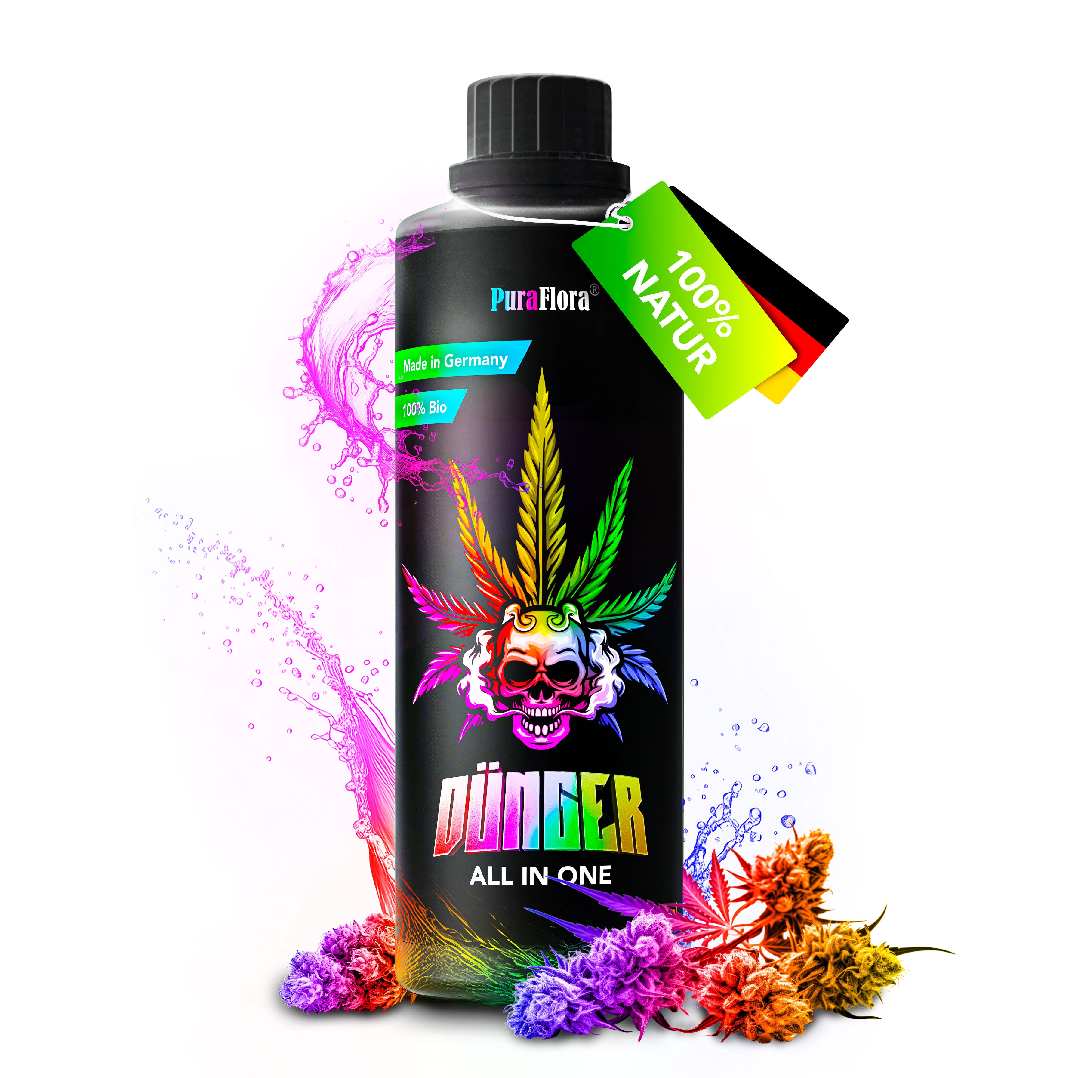 PuraFlora® ALL IN ONE Dünger Indoor & Outdoor für Wachstumsphase und Blütephase BIOlogischer organischer Grow & Bloom