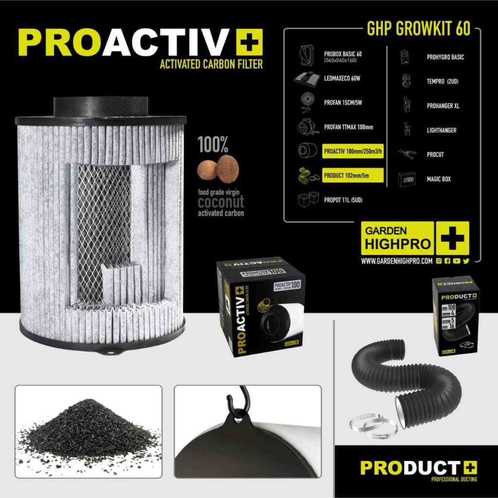 Growbox Set 60x60x160 cm | LED mit 60 Watt | Garden Highpro