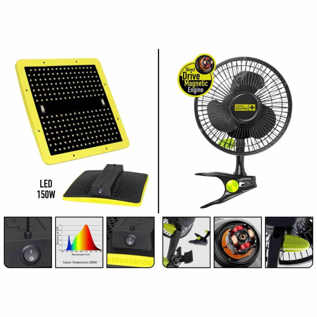 Growbox Set 80x80x180 cm | LED mit 150 Watt | Garden Highpro