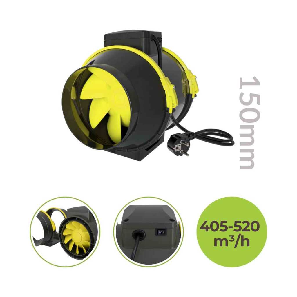 Lüfter Ø150mm | 520 m³/h | 2-stufig | PROFAN TT | Garden Highpro