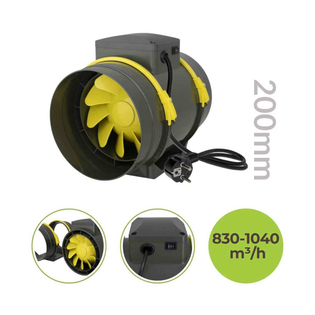 Lüfter Ø200mm | 1040 m³/h | 2-stufig | PROFAN TT | Garden Highpro