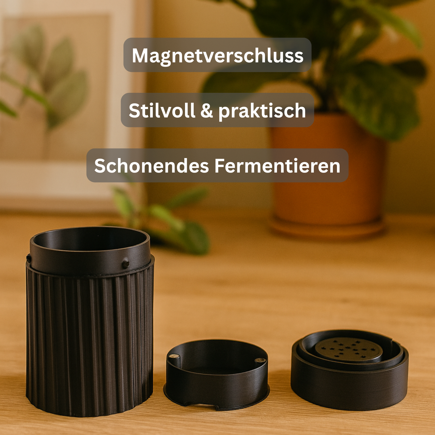 Vergrünt Fermentierdose x Boveda für Kräuter | 2-Wege-Feuchtigkeitsregulierung 62% rF | Größe 8 für bis zu 30 g | schützt vor Terpenverlust, Übertrocknung & Schimmel (Schwarz-Twisted)